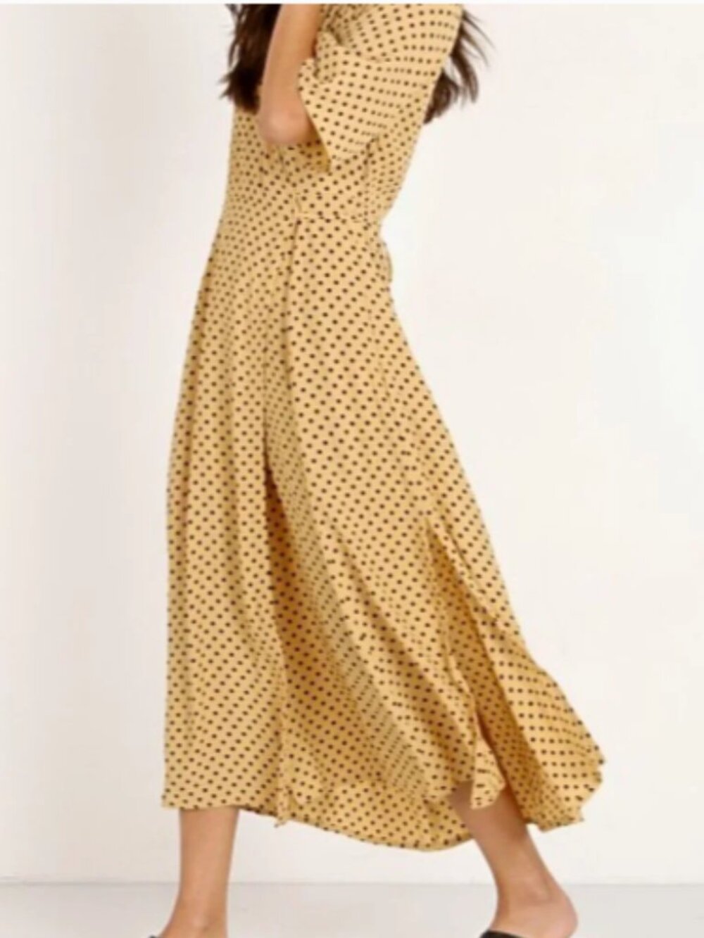 Faithfull the Brand Polka Dot Midi Wrap Dress XL (10)